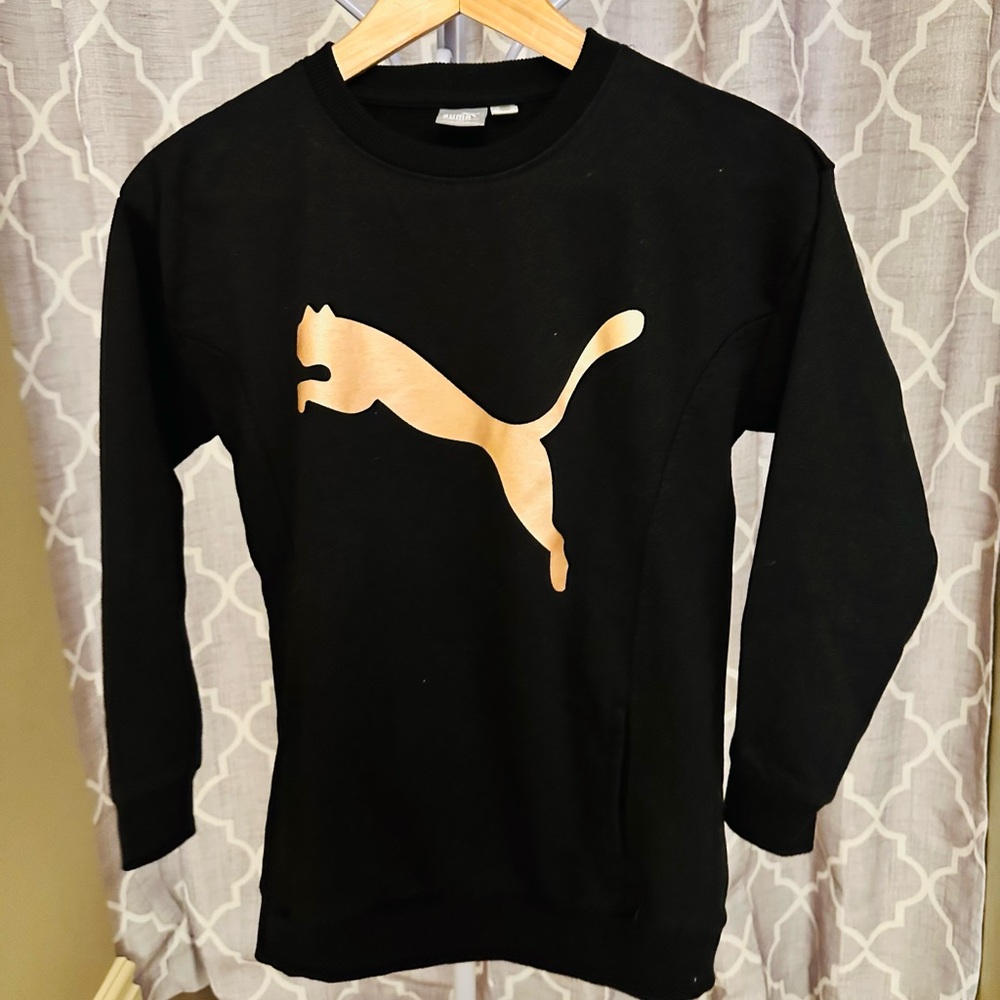Youth Puma Black Crewneck with Gold Accents